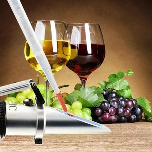 Grape Fruit Juice Alcohol Refractometer 0-25% VOL 0-40% Brix for  Sugar Glucose Wine Making Winemakers (OEM Packaging Available)