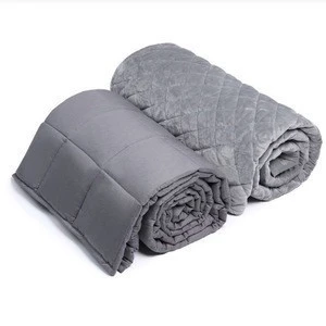 Gray Color Non-Toxic Glass Beads Filled Autism Sensory Weighted Blanket
