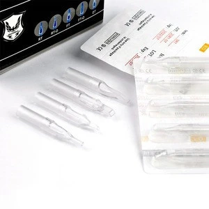 Great Quality Clear Plastic 3R Needle Tip 50mm Clear 5R Disposable Sterilized Tattoo Tips for Tattoo Needles