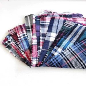 GRS New Spring Design 100% Organic Cotton Flannel Tartan Fabric