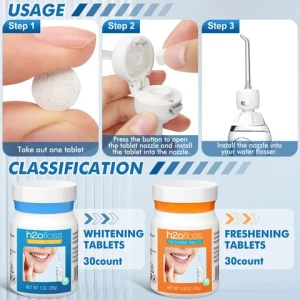 H2ofloss Whitening Teeth Colour Correcting Toothpaste Tablet Teeth Stain Remover Oral Care Whitening Tablets