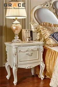 H8801W modern white bedside table nightstand