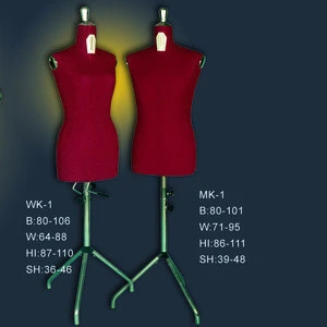 Half body fabric covered adjustable tailoring mannequins