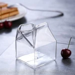 Half Pint Square Borosilicate Glass Creamer Hot Milk Dispenser