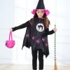 Halloween christmas black cat cloak costume for kids