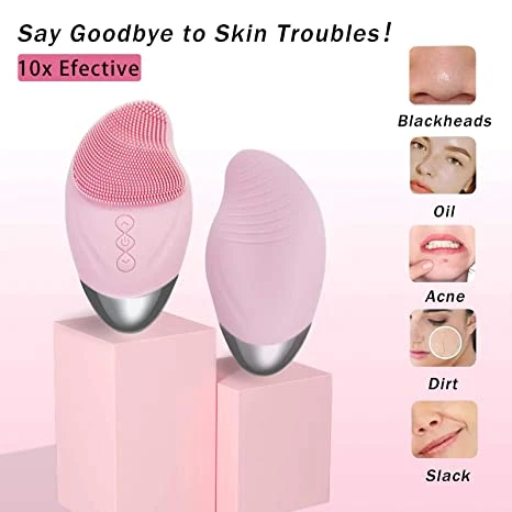 Heating Face Facial Cleaning Washing Machine Electric Massage Sonic Brush Silicone Skin Tool Face Brush Face Cleaner