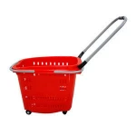 heavy duty mesh plastic handle shop baskets with hole  shopping cart for supermarket/stores