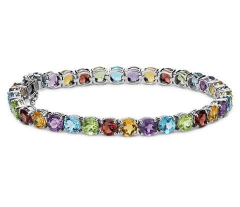 hi-quality 925 sterling silver semi precious jewelry CUSTOM manufacturer natural faceted semi precious stone bracelet making