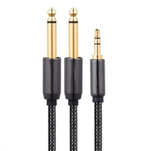 high quality 6.35mm audio male to 3.5mm audio male 2 in 1 Jack to stereo 1/8" 3.5mm Jack aux Cord Adapter Jack Audio