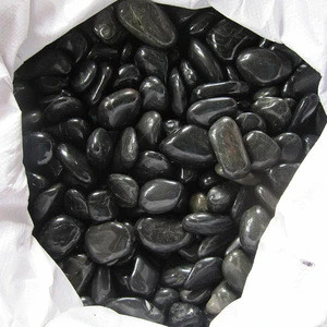 High Quality big black polished pebbles for gardenand playgrounds