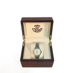 High Quality Fashion  Brown Flip Square Piano Lacquer Wooden Watch Box Case for Man watch