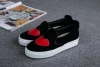 high quality nubuck genuine leather lining loving heart pattern designer flat women casual shoes
