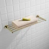 High quality polished gold brass wall mounted towel rack bath towel shelf towel holder
