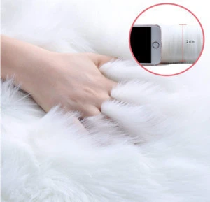High quality synthetic faux fur sheepskin bedside mats fluffy faux fur rug