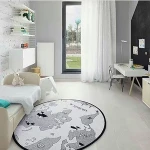 High quality world map printed educational organic cotton round baby gym play mat