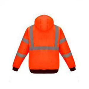 High visibility safety jacket security guard winter uniform jacket with orange reflective jacket