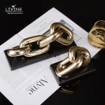 Home Decoration Ceramic Crafts Gifts Home Decor Gold Pieces Nordic Interior Chain Shape Table Ornaments Luxury Home Decor