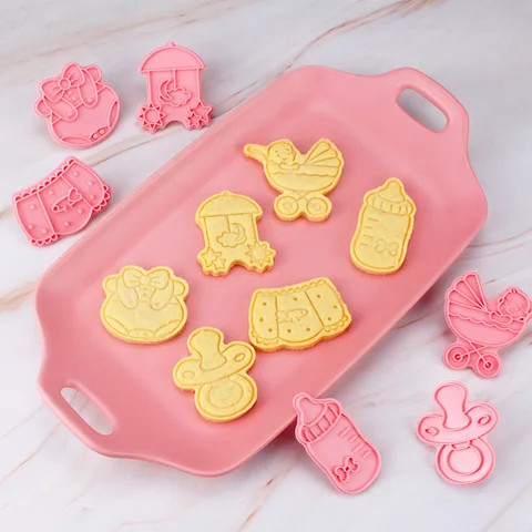 Buy Homesun 6pcs/box Baby Cookie Cutters And Embosser Baby Shower ...