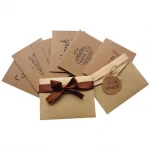 Hongmei FA010 18pcs per pack Rustic Craft Thanksgiving Day Blessing Kraft Paper Envelopes Thank You Greeting Cards