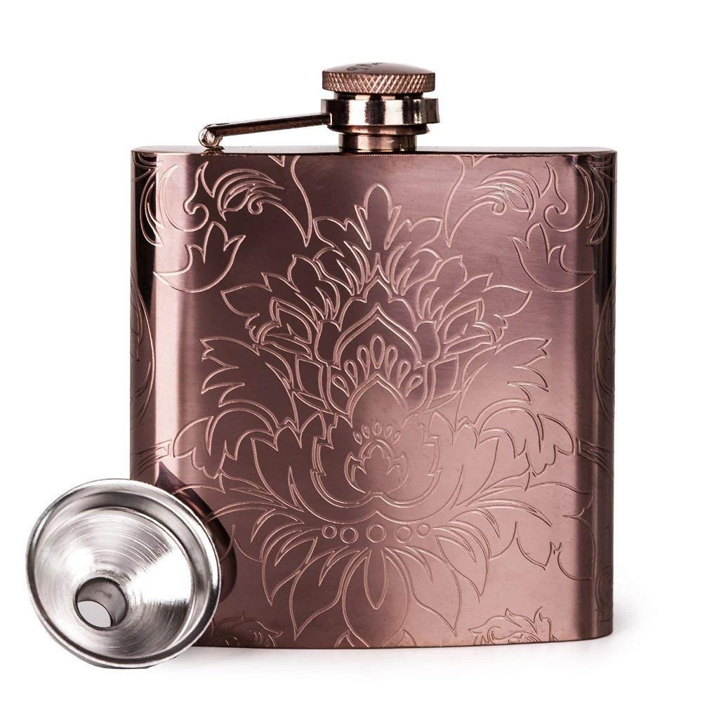 Hot Sale 6 oz Metal Whiskey Stainless steel hip flask