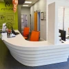  hot sale acrylic solid surface hotel movable front reception desk counter