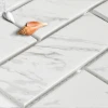 Hot Sale Ink-jet Carrara White Strip Marble Mosaic Backsplash Bathroom Floor Tiles