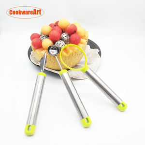 HOT SELLING 3 PCS KITCHEN  FRUIT CARVING TOOL SET STAINLESS DIG FRUIT KIT  WITH STAINLESS STEEL HANDLE