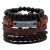 Import HOT selling mens leather handmade retro knit bead bracelet adjust leather rope jewelry bracelet sets from China