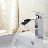 Hot/cold water mixer polished metered faucets single handle brass basin faucet mixer tap