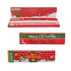 HP05-Christmas Gofun kingsize slim hot sales natural organic gum slow burning gmo white rice rolling paper