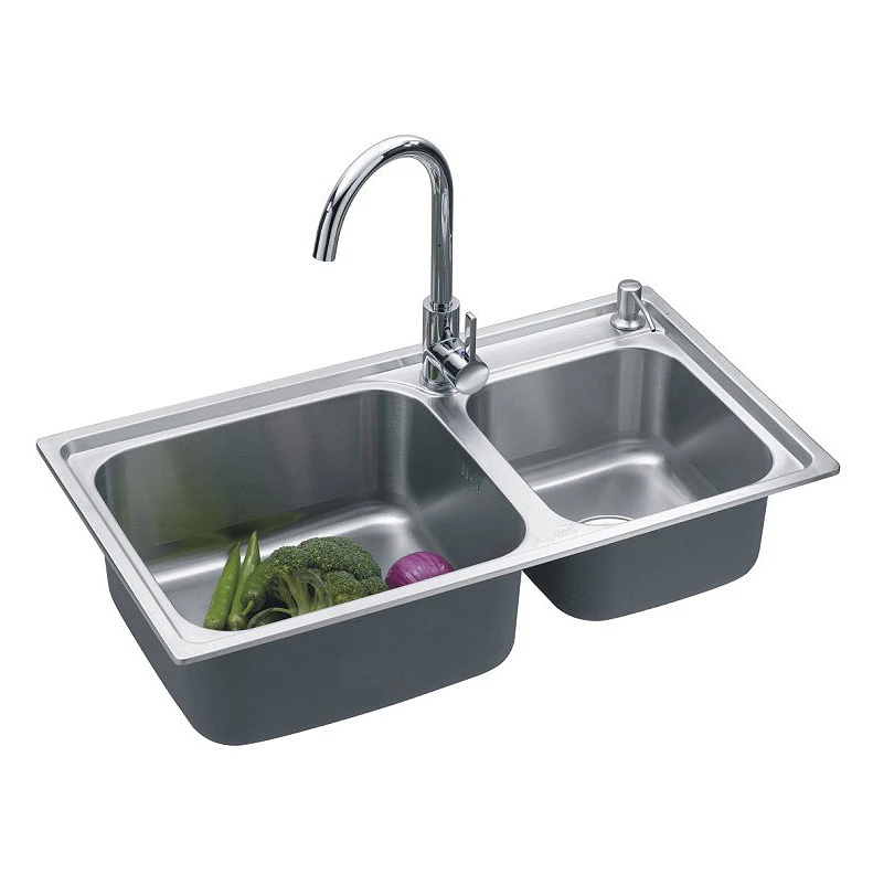 HUICI 304 stainless steel double bowl stainless steel cheap kitchen sink set to accompany the launch