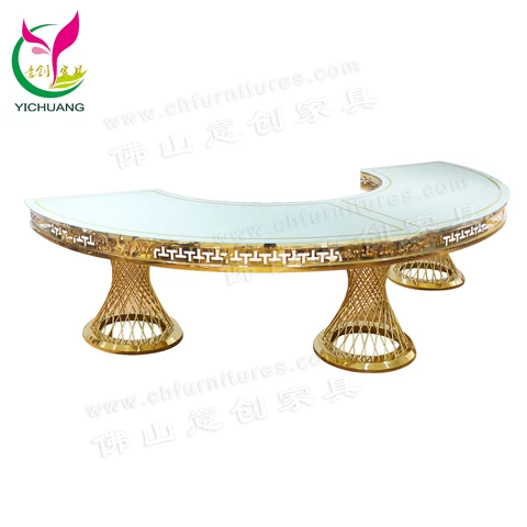 HYC-ST29 Hotel Wedding Stainless Steel Dining Table Designs