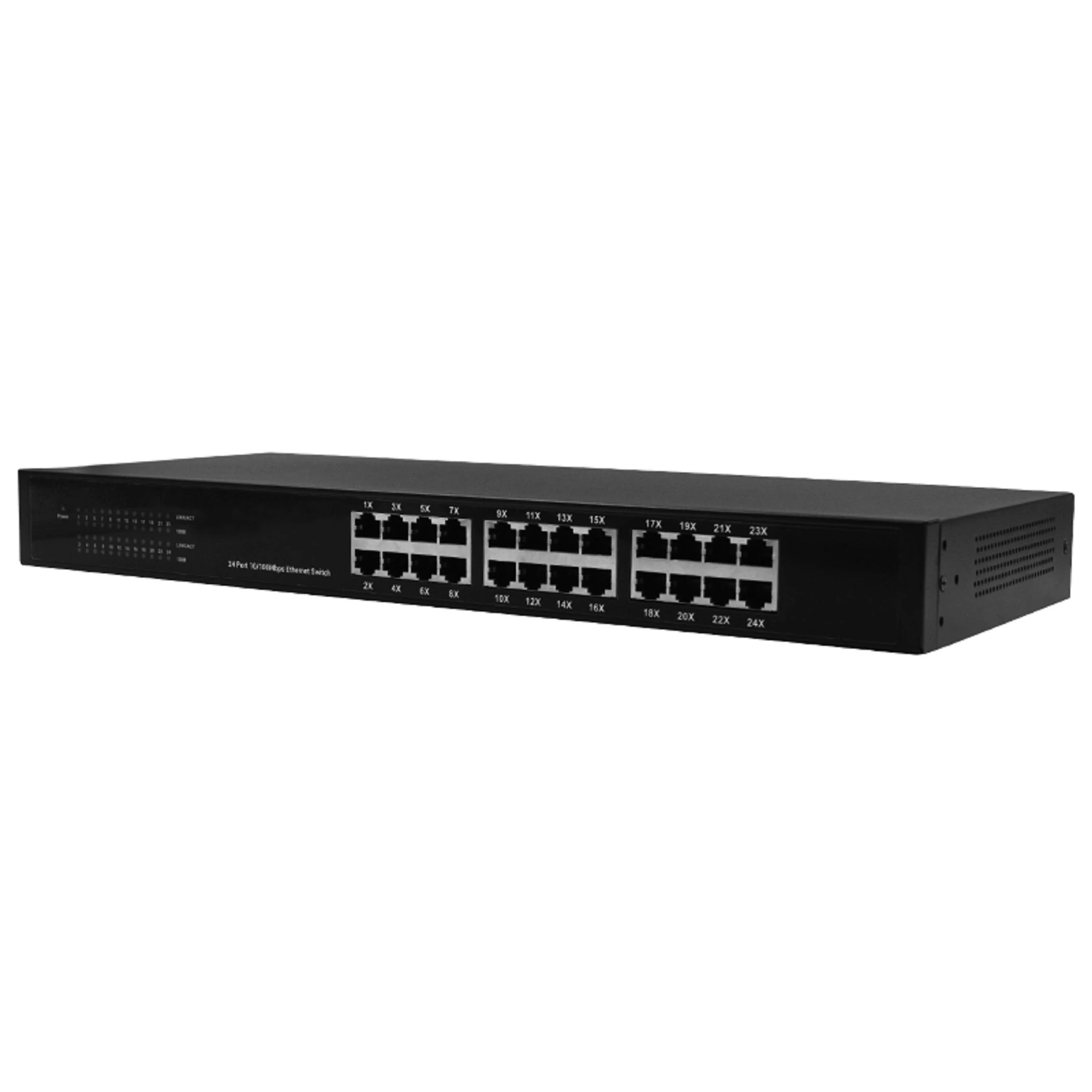 IEEE 802.3x Standard 19 Metal Case Rackmount 24 Port 10 100Mbps Unmanaged Ethernet Network Switch hub