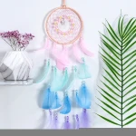 Indian Handmade Feather LED Car Ornament Birthday Valentine's Day Gift Dream Catcher
