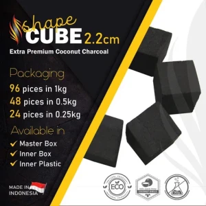 Indonesia Cube Coconut Charcoal BBQ Hooka Incense (Bakhour) Multi Size High Carbon Content Black Charcoal