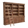 Indonesian Furniture Bookcase with 3 compartments and ladder for Living room