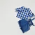 Import Ins Autumn New Baby Plaid Long-Sleeved Shirt Boys And Girls Denim Strap Shorts Two-Piece Clothing Sets Baby Suit Kids Clothes from China