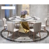 Italian gold stainless steel dinning tables sets luxury 6 chairs modern marble dining table set