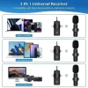 K15 Noise Cancelling Dual lavalier mini mic micro wireless tie microphone for ios and android mobile phone pad