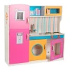 Kids Play  Wooden Kitchen Toddler Pretend Play Set with Cabinet and Sink-Great Gifts for Girls and Boys
