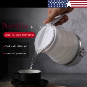 Kitchen Appliances Foldable Travel Electric Kettle Skillet Hot Pot Noodle Cooking Silicone Collapsible Electric Pot