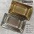 Import Korean Style 304 Stainless Steel Rectangular Sushi Flat Tray Tableware Golden 201 Grill BBQ plate vegetable plate sushi plate from China