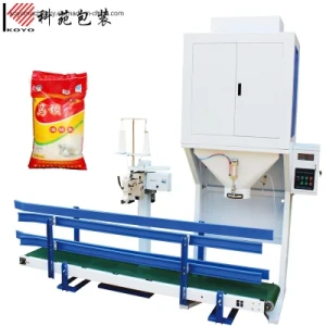 Kys-25 Semi Automatic 5kg 10kg 25kg 50kg Fish Feed, Grains, Rice Packing Machine, Filling Sealing, Sew, Packaging in PP Woven/Kraft Paper Bag
