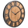 Large 18-inch Farmhouse Rustic Barn Vintage Bronze Solid Wood Noiseless Big Oversized Wall Clock