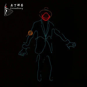 LED Colorful Suit Dance Performance Clothes LED Stage Luminous Glowing El Wire Party Costume