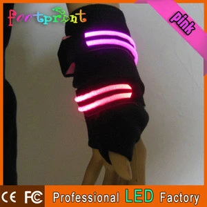Led double-strip flashing safety gloves