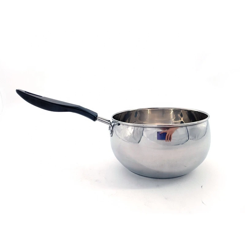 Long Handle Stainless Steel Milk Heating Pot Cheap Price 16cm 18cm Cooking Pot Cookware