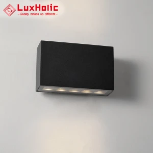 LuxHolic Modern IP65 Waterproof Black Aluminum 10W Up And Down Lighting Outdoor Bracket LED Wall Lights
