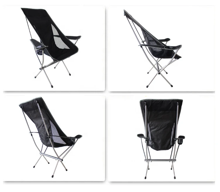 Luxurious High Quality Aluminum Portable Folding Camping Chair Outdoor Beach Chair With Armrest