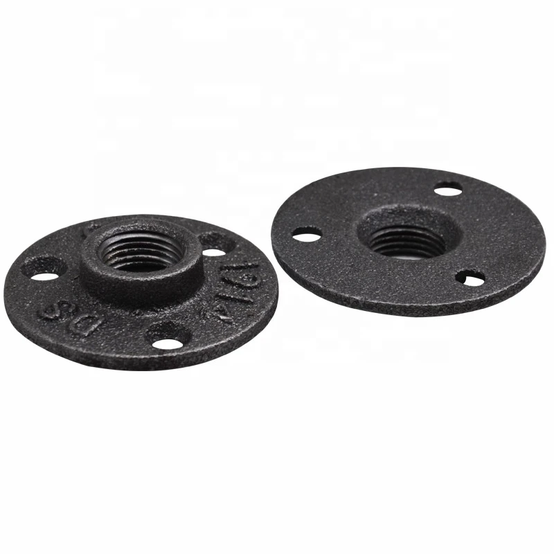 Malleable Cast Iron Black Floor Flange 3 hole Flange DN20 3/4&quot; with BSP Thread
